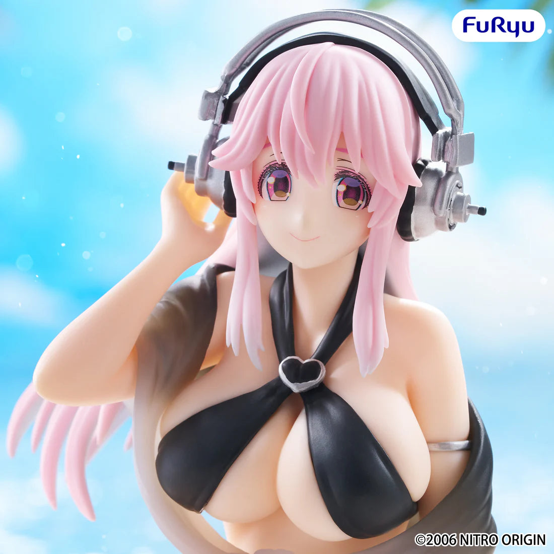 Super Sonico Swimsuit Black Color Ver. Noodle Stopper Figure