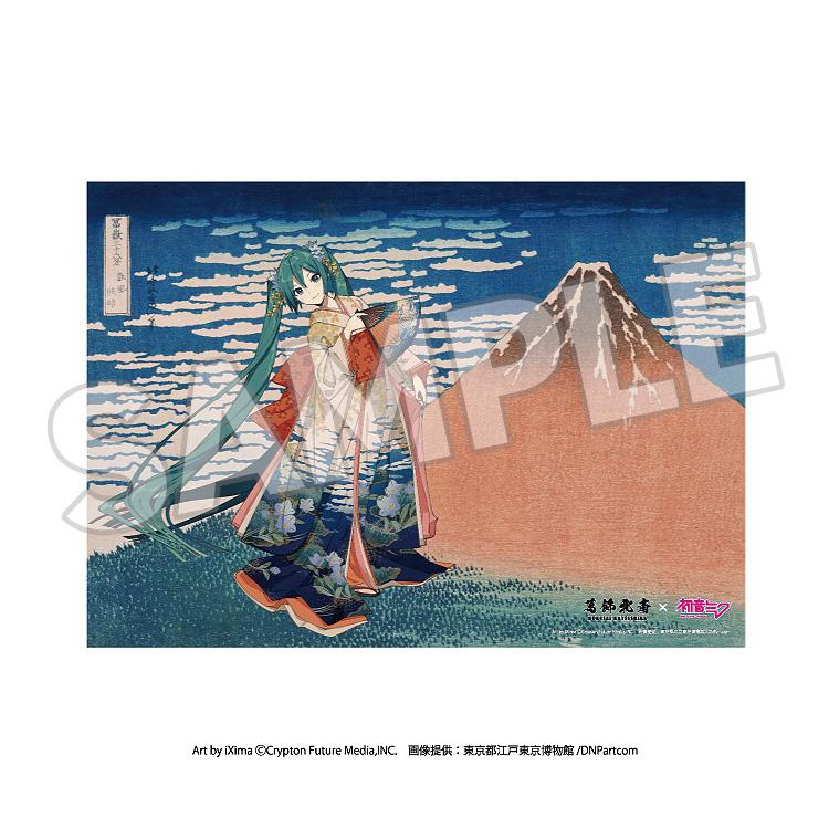 Katsushika Hokusai x Hatsune Miku - Serial Numbered A3 Acrylic Panel Thirty-six Views of Mount Fuji The Great Wave off Kanagawa/Fine Wind, Clear Morning