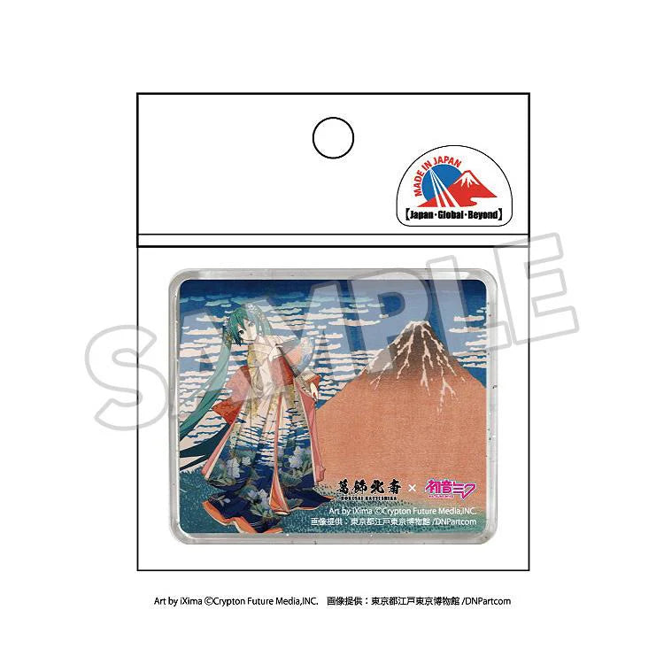 Katsushika Hokusai x Hatsune Miku 3D Magnet: Thirty-six Views of Mount Fuji The Great Wave off Kanagawa/Fine Wind, Clear Morning