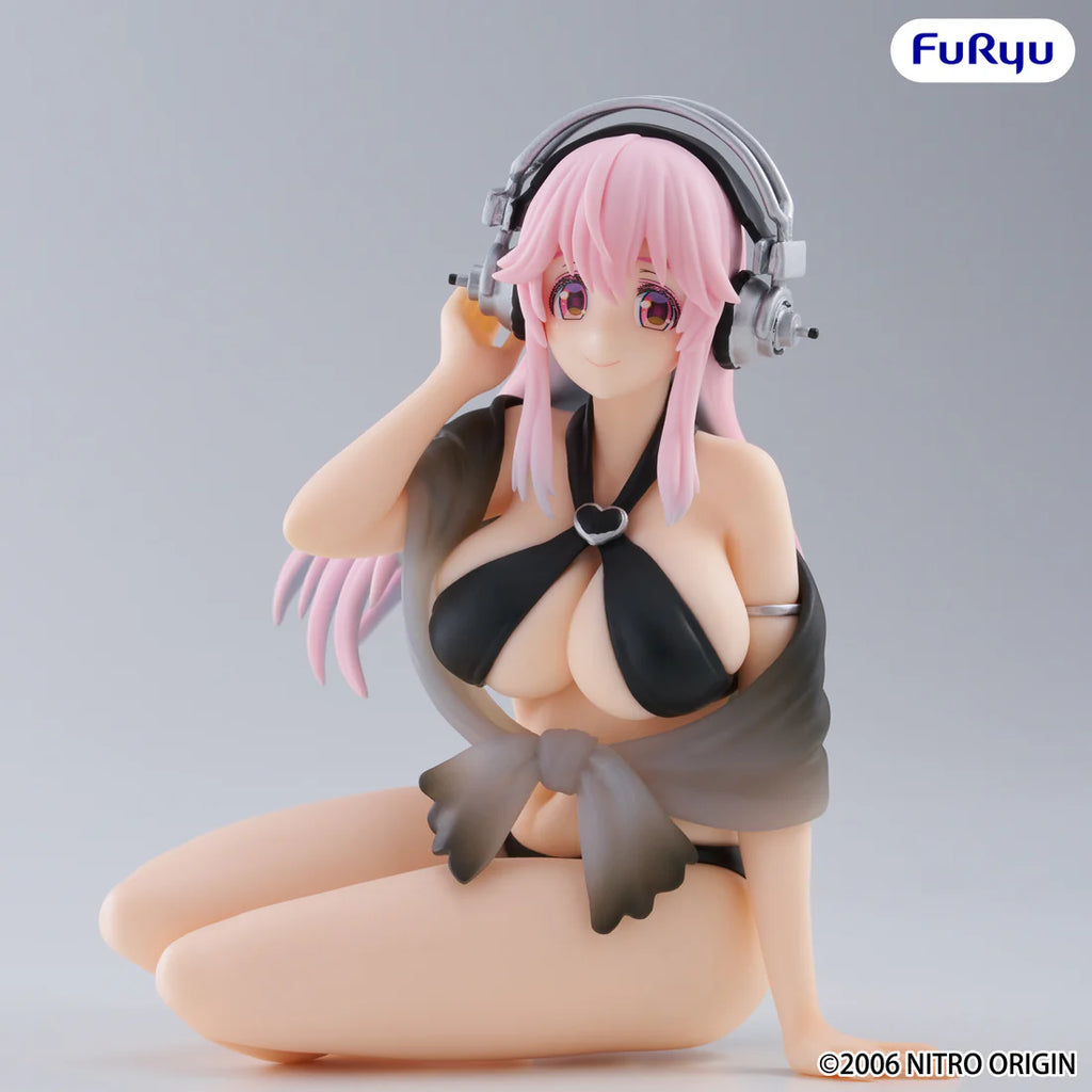 Super Sonico Swimsuit Black Color Ver. Noodle Stopper Figure