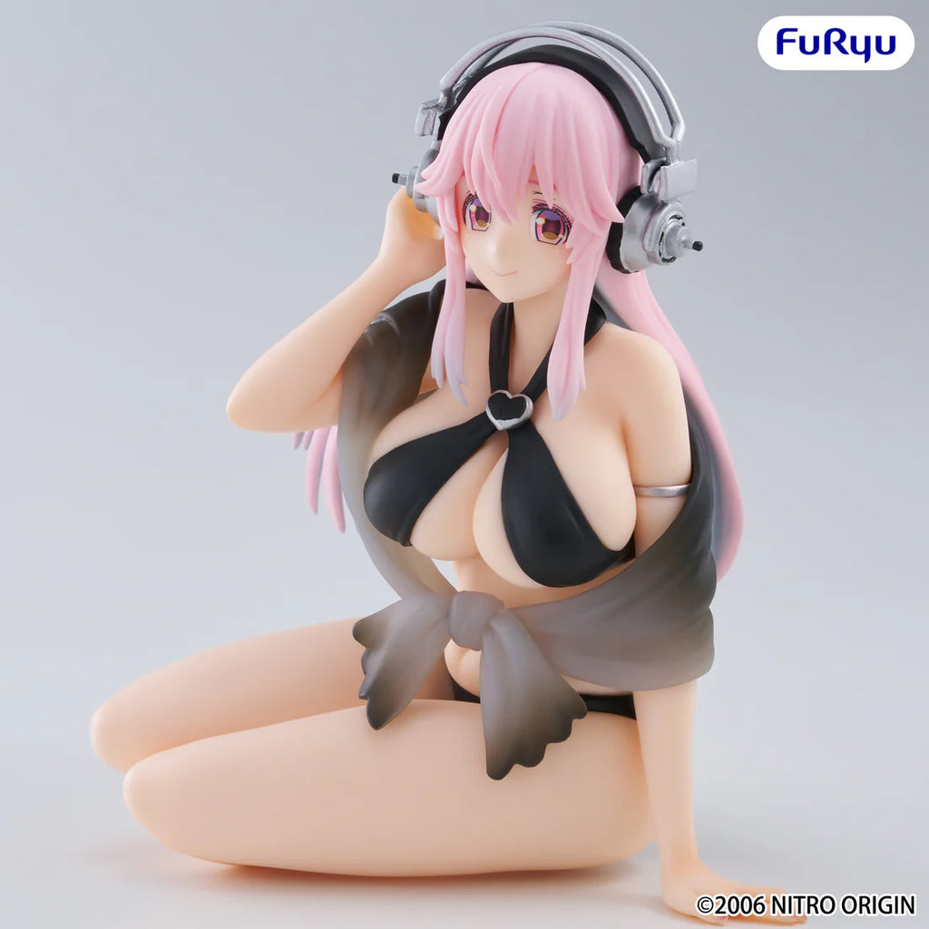 Super Sonico Swimsuit Black Color Ver. Noodle Stopper Figure