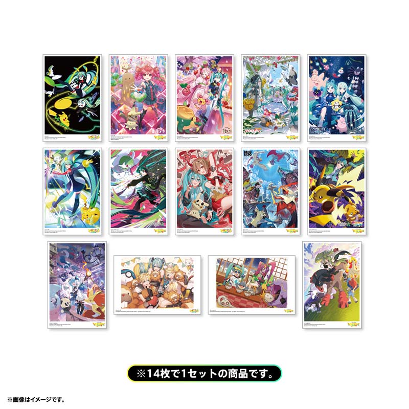 Pokémon feat. Hatsune Miku VOLTAGE Live! Postcard Set D (14 postcards)