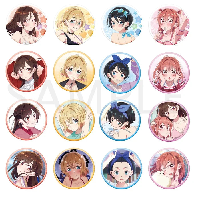 Rent-A-Girlfriend Swimsuit and Girlfriend 76mm Can Badge Collection