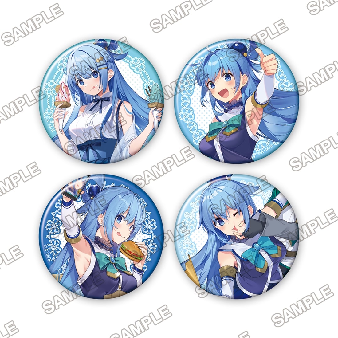 [Resale] Konosuba: God's Blessing on this Wonderful World! Birthday Celebration 2023 Can Badge Set of 4: Aqua