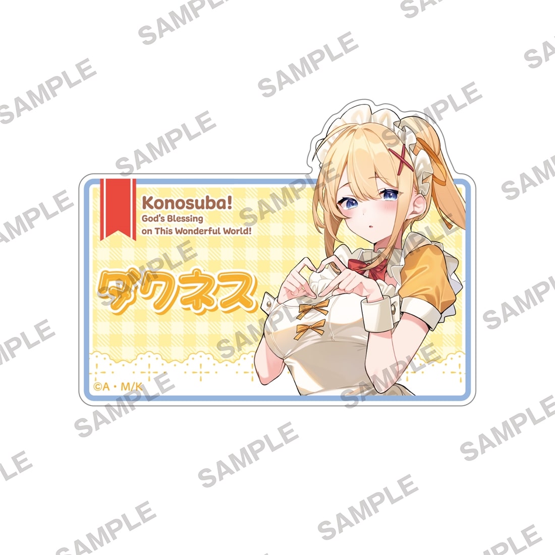 Konosuba: God's Blessing on this Wonderful World! Original Acrylic Name Badge: Darkness Maid Ver.