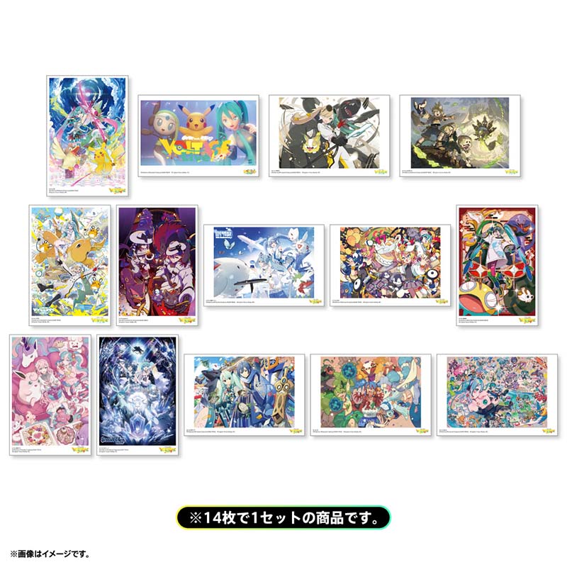 Pokémon feat. Hatsune Miku VOLTAGE Live! Postcard Set C (14 postcards)