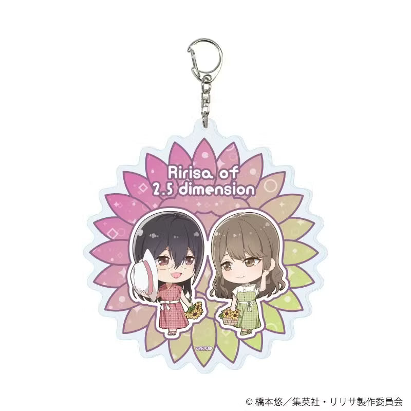 "2.5-Dimensonal Seduction" Large Acrylic Keychain Sunflower Ver. (Mini Character Illustration)