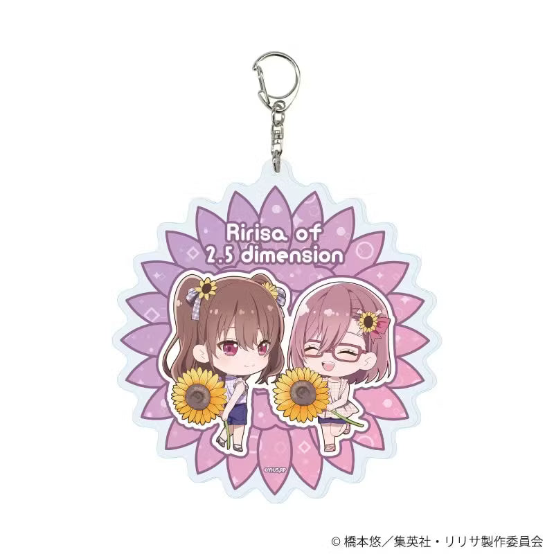"2.5-Dimensonal Seduction" Large Acrylic Keychain Sunflower Ver. (Mini Character Illustration)