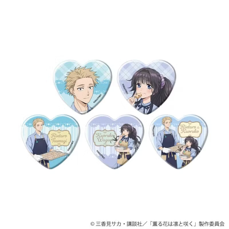 "The Fragrant Flower Blooms with Dignity" Heart Shaped Can Badge 01/Blind (5 types / 1 type randomly selected) (Original Illustration)