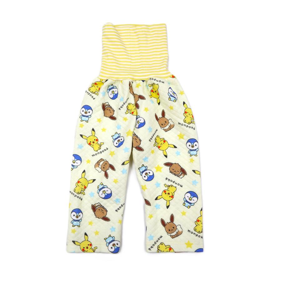 Monpoke Open-Front Long Sleeve Pajamas All Over Print Quilted with Belly Warmer 90cm