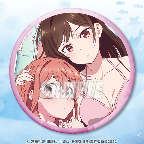 Rent-A-Girlfriend Swimsuit and Girlfriend 76mm Can Badge Collection