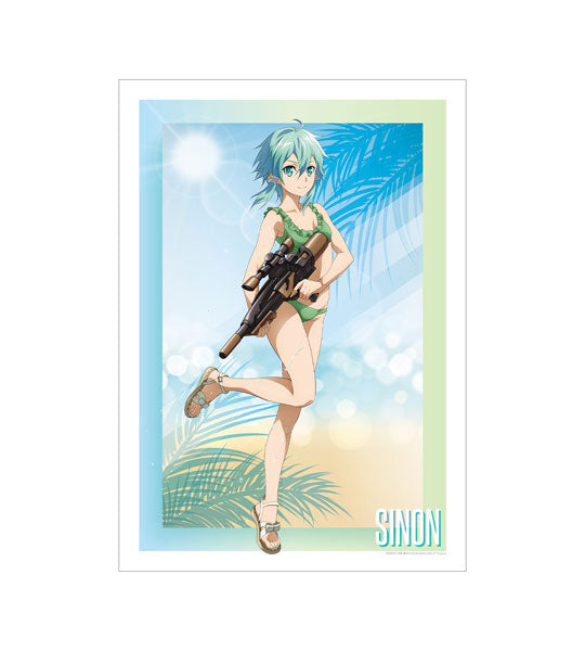 Sword Art Online Newly Drawn Sinon Water Gun Battle Ver. A3 Matte Finish Poster
