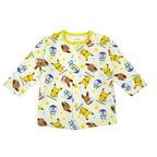 Monpoke Open-Front Long Sleeve Pajamas All Over Print Quilted with Belly Warmer 90cm