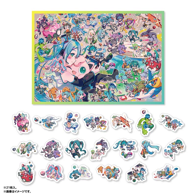 Pokémon feat. Hatsune Miku VOLTAGE Live! Flake Stickers (21 pieces)