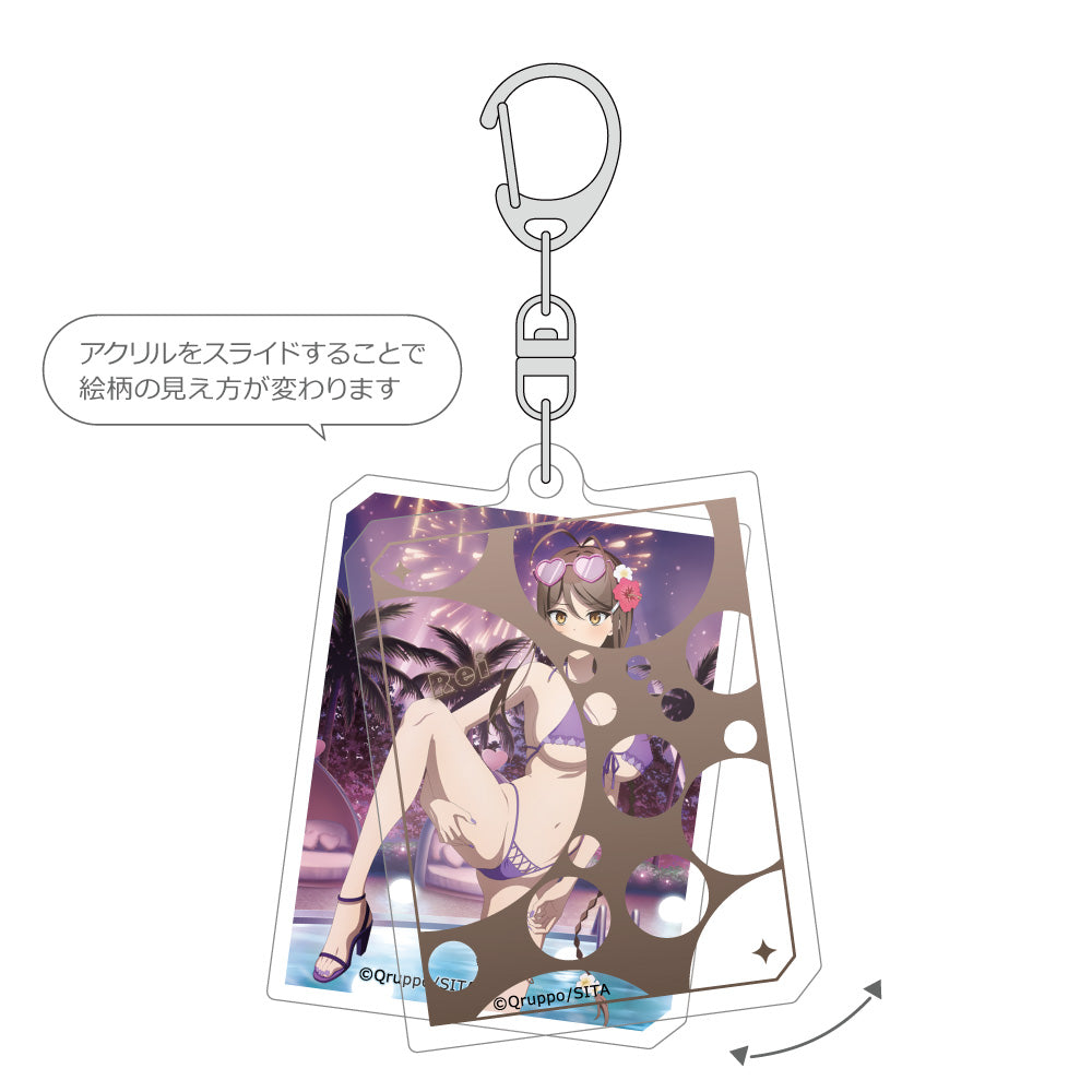 Nukitashi The Animation Original Illustration Slide Acrylic Keychain Night Pool Ver. (3 types)