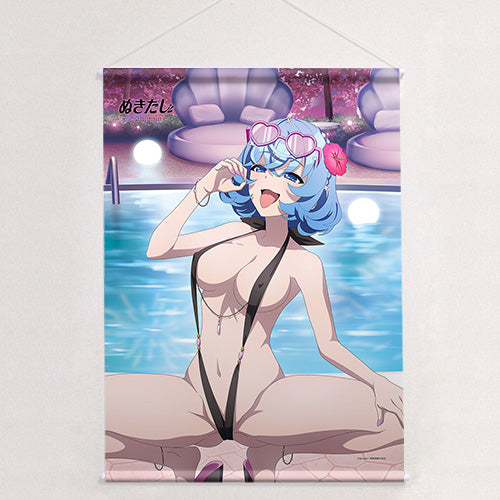 Nukitashi The Animation Original Illustration B2 Tapestry Night Pool Ver. Ikuko Onata